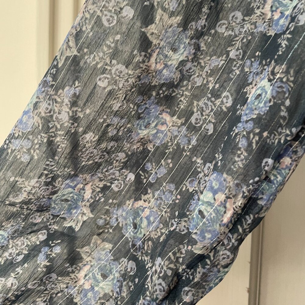 Lucky Brand Women's Floral Long Sleeve Midi Dress NWOT Lined Ribbon Detail - Picture 5 of 11
